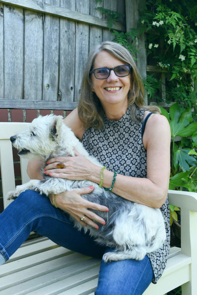 Picture of Liz Doyle, the Positive Change Coach with her dog, Alf.