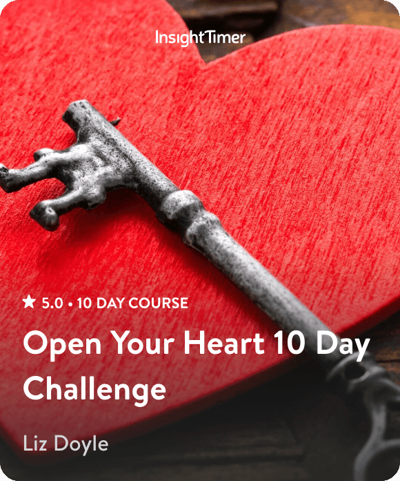 Open Your Heart 10-Day Journey banner for the Insight Timer course by Liz Doyle